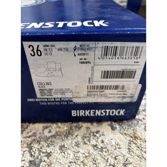 NEW Birkenstock Collins Boot Black Leather Size 36N - Picture 7 of 7